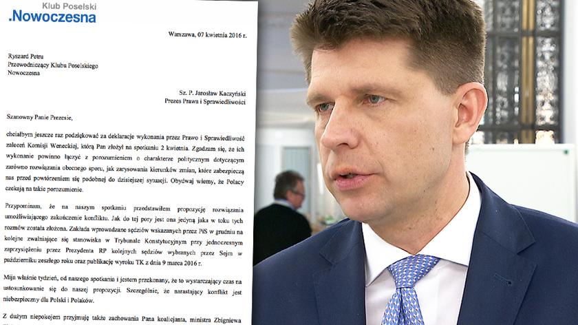 List Ryszarda Petru do Jarosława Kaczyńskiego TVN24