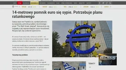 14-metrowy pomnik euro się sypie