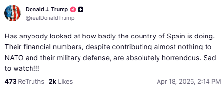 Trump o Hiszpanii