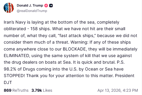 Trump o irańskich statkach