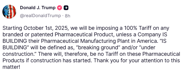 Trump o cłach na leki