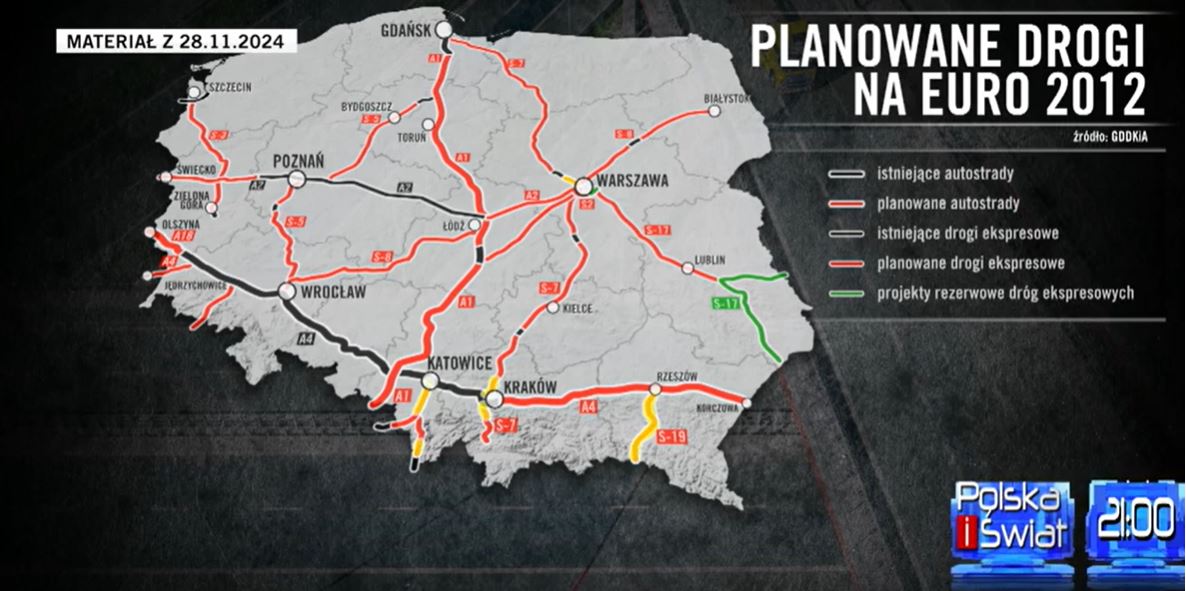 Planowane drogi na Euro 2012