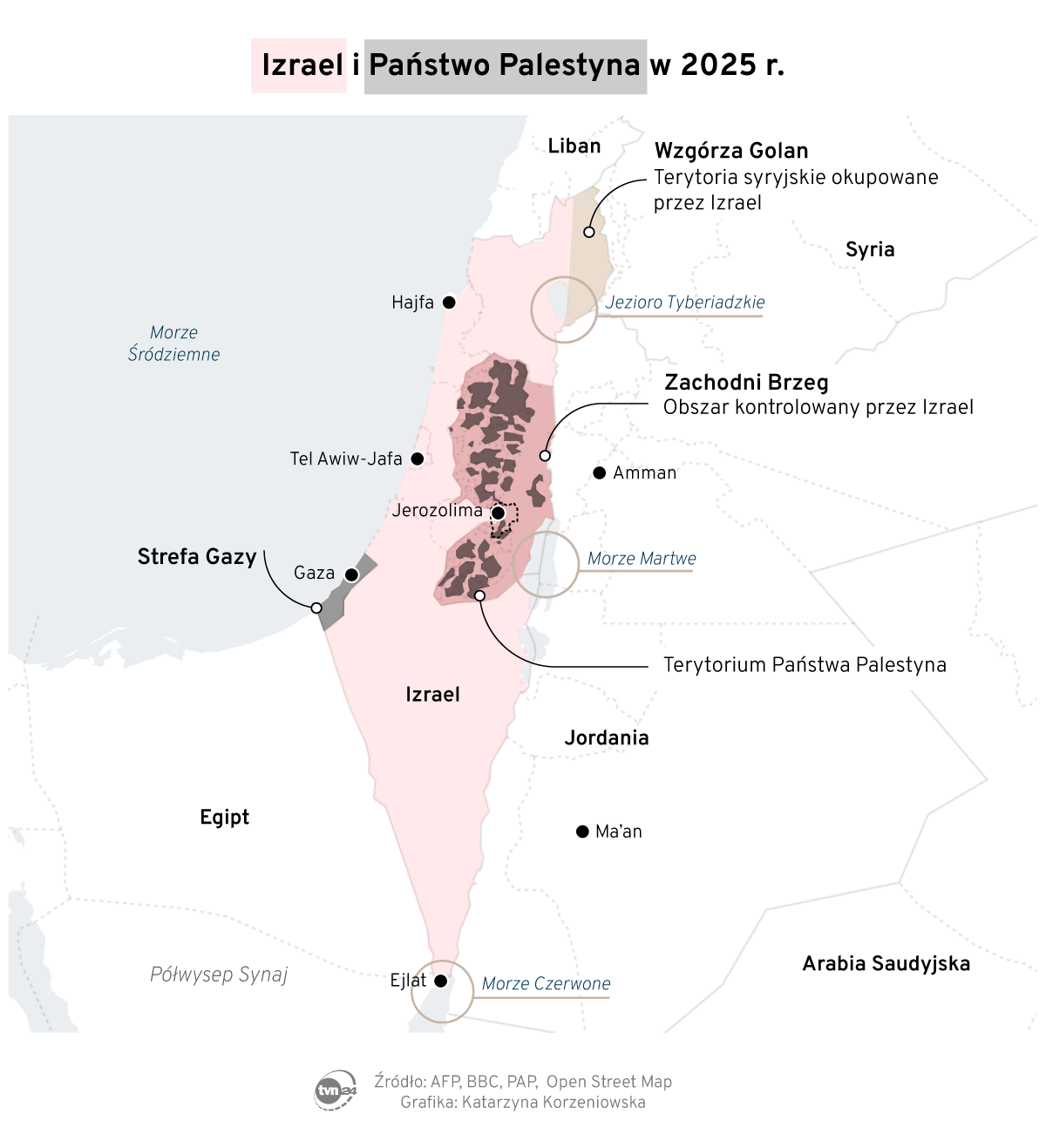 Izrael i Palestyna w 2025 r.