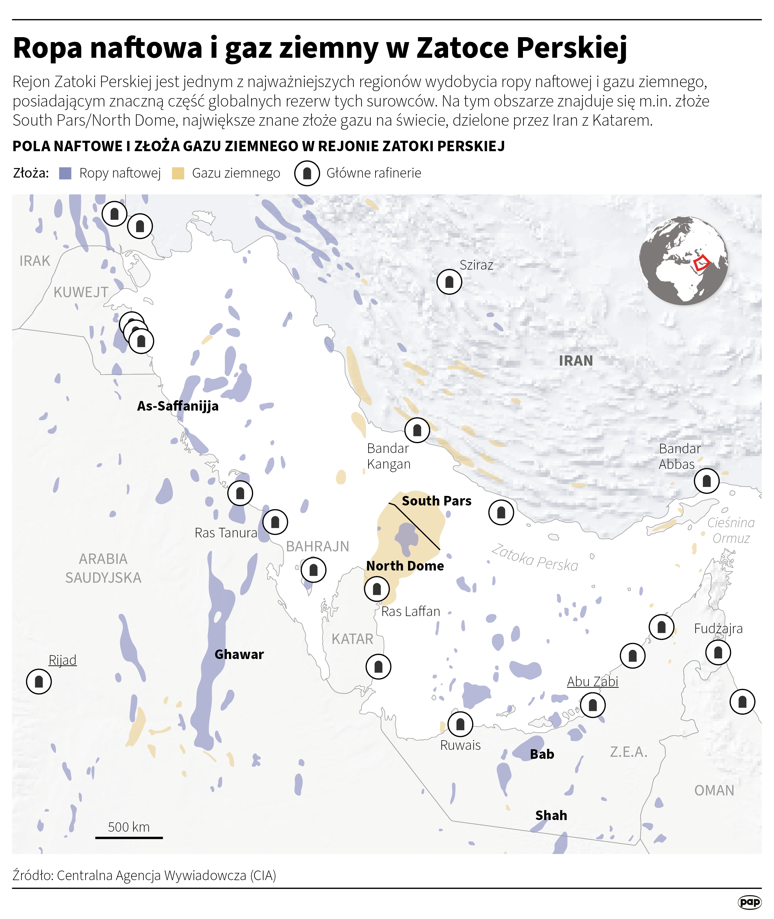 Ropa naftowa i gaz ziemny w Zatoce Perskiej