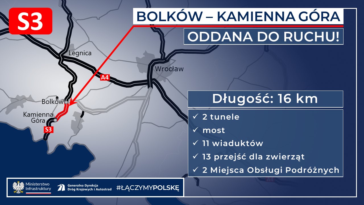 Bolków - Kamienna Góra. Nowy odcinek S3