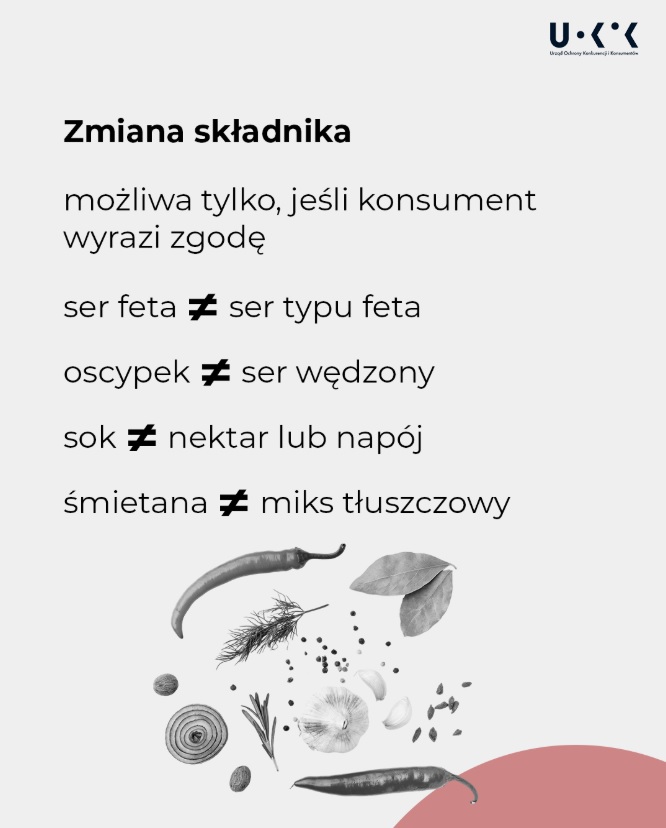 Zmiana składnika tylko za zgodą konsumenta