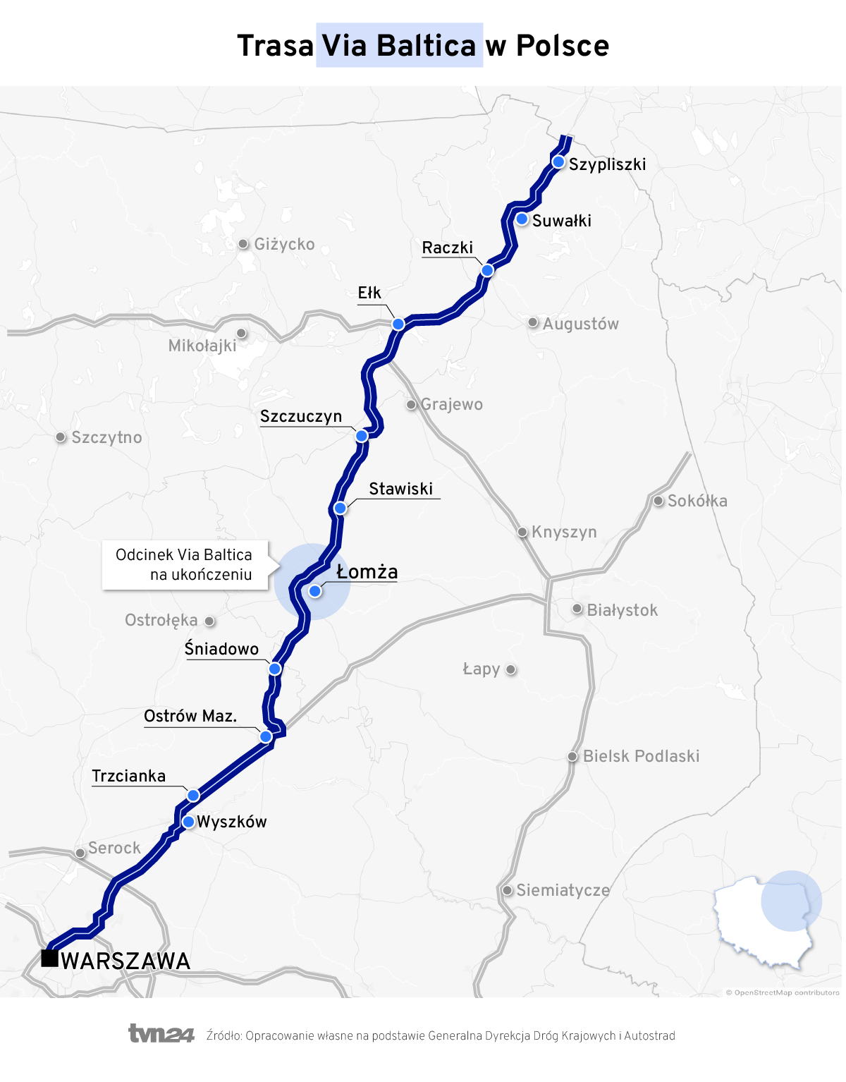 Trasa Via Baltica w Polsce