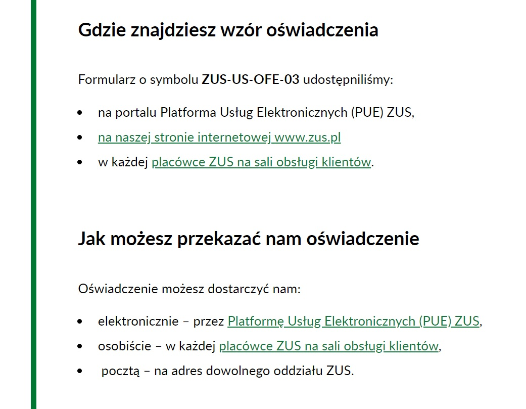 Oświadczenie. Gdzie znaleźć