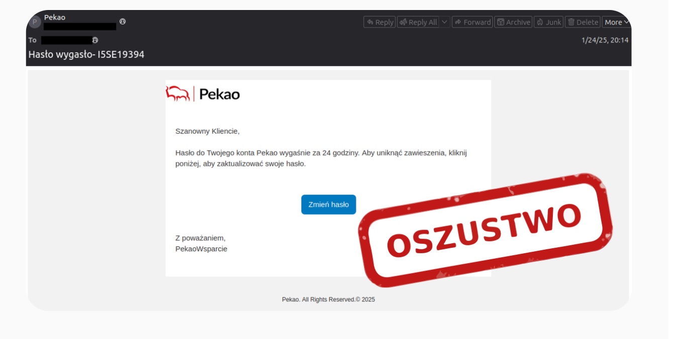 Przykład fałszywego e-maila