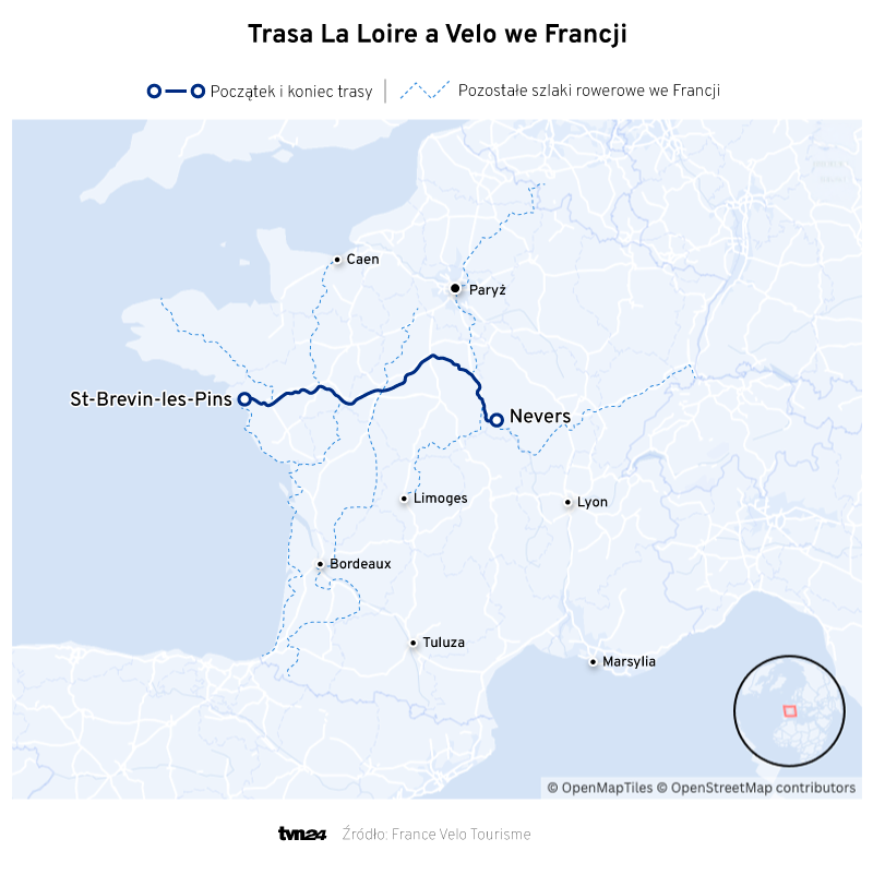 Trasa La Loire a Velo we Francji uznana za najpiękniejszy szlak rowerowy