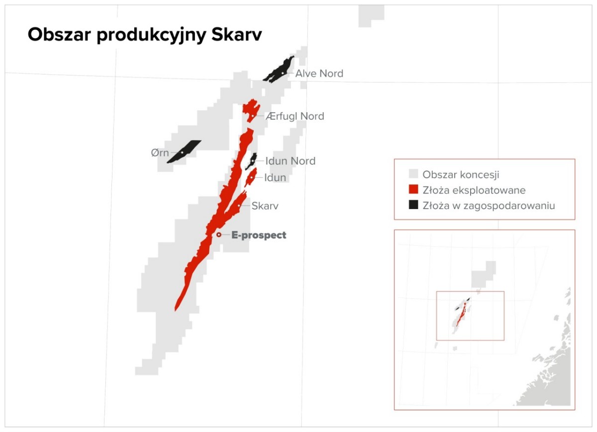Obszar produkcyjny Skarv, na którym operuje spółka ORLEN Upstream Norway należąca do Grupy Orlen