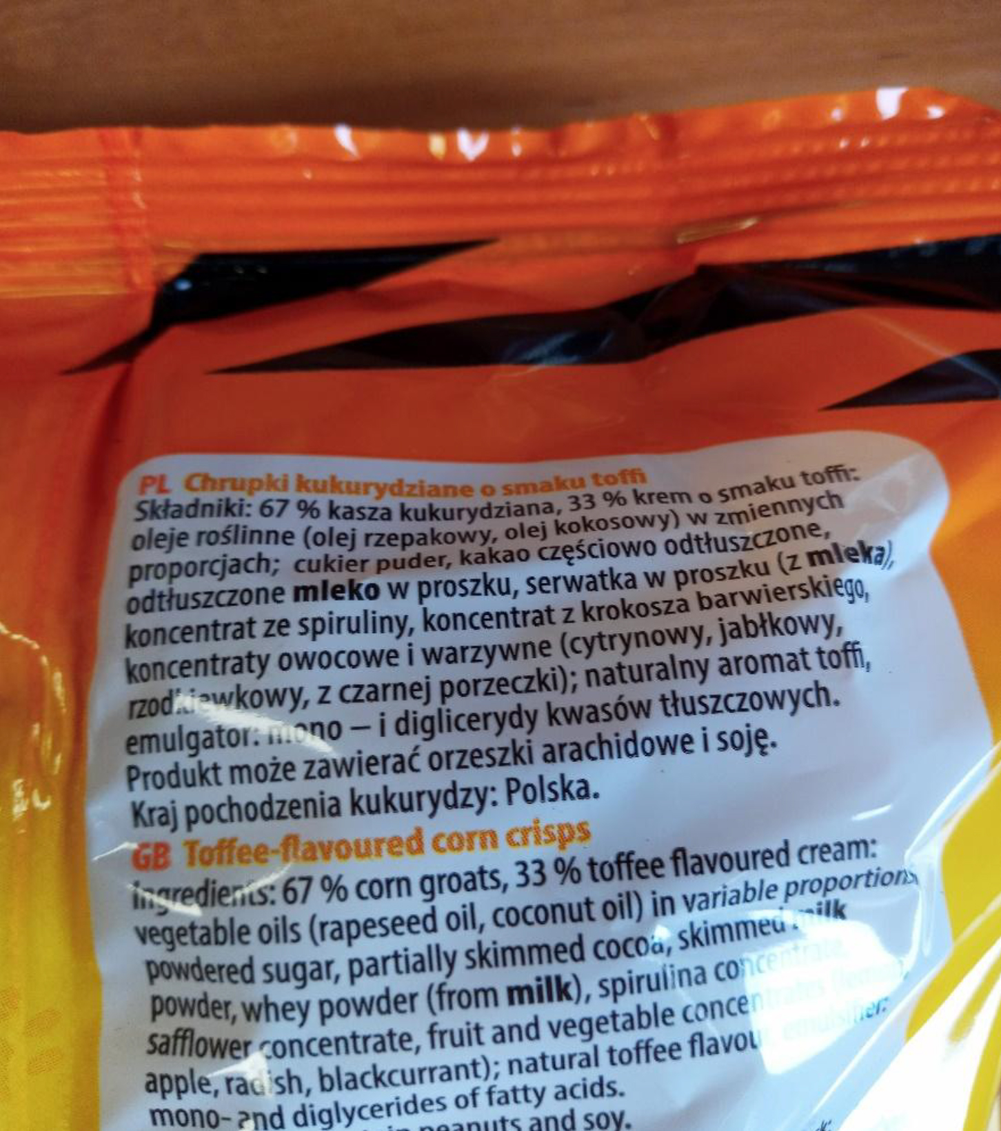 Chrupki kukurydziane wycofane z obrotu. Skład