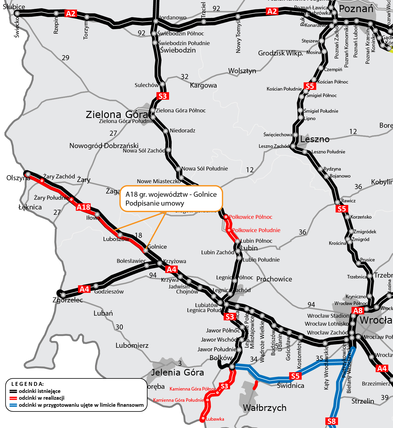 Podpisano umowę na przebudowę ostatniego odcinka A18