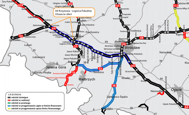 Odcinek A4 Krzyżowa - Legnica Południe