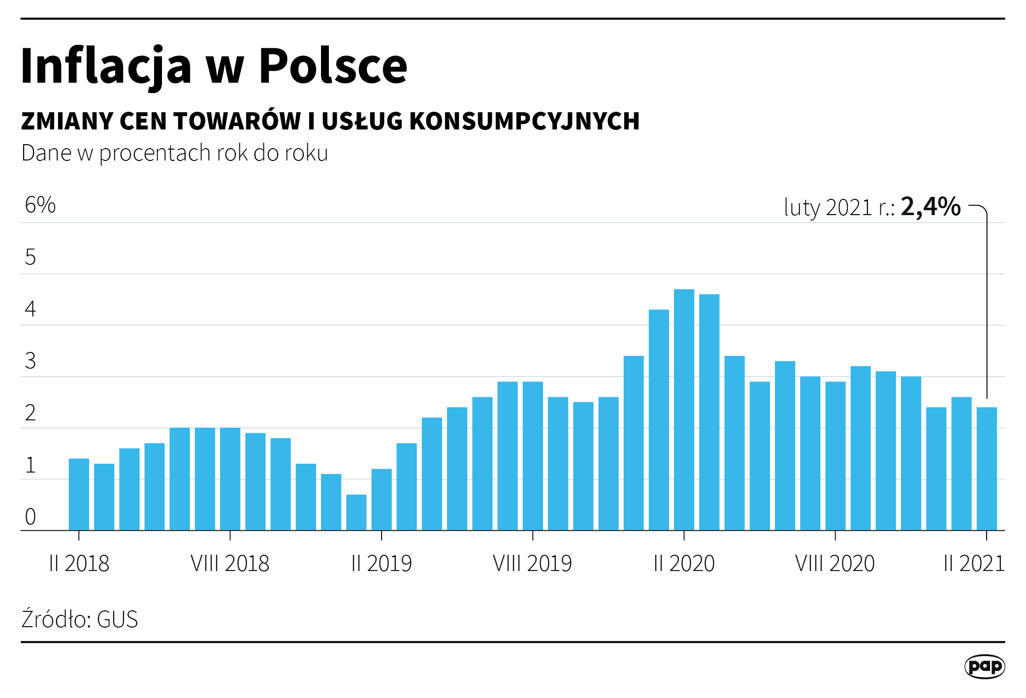 Inflacja w Polsce - luty 2021