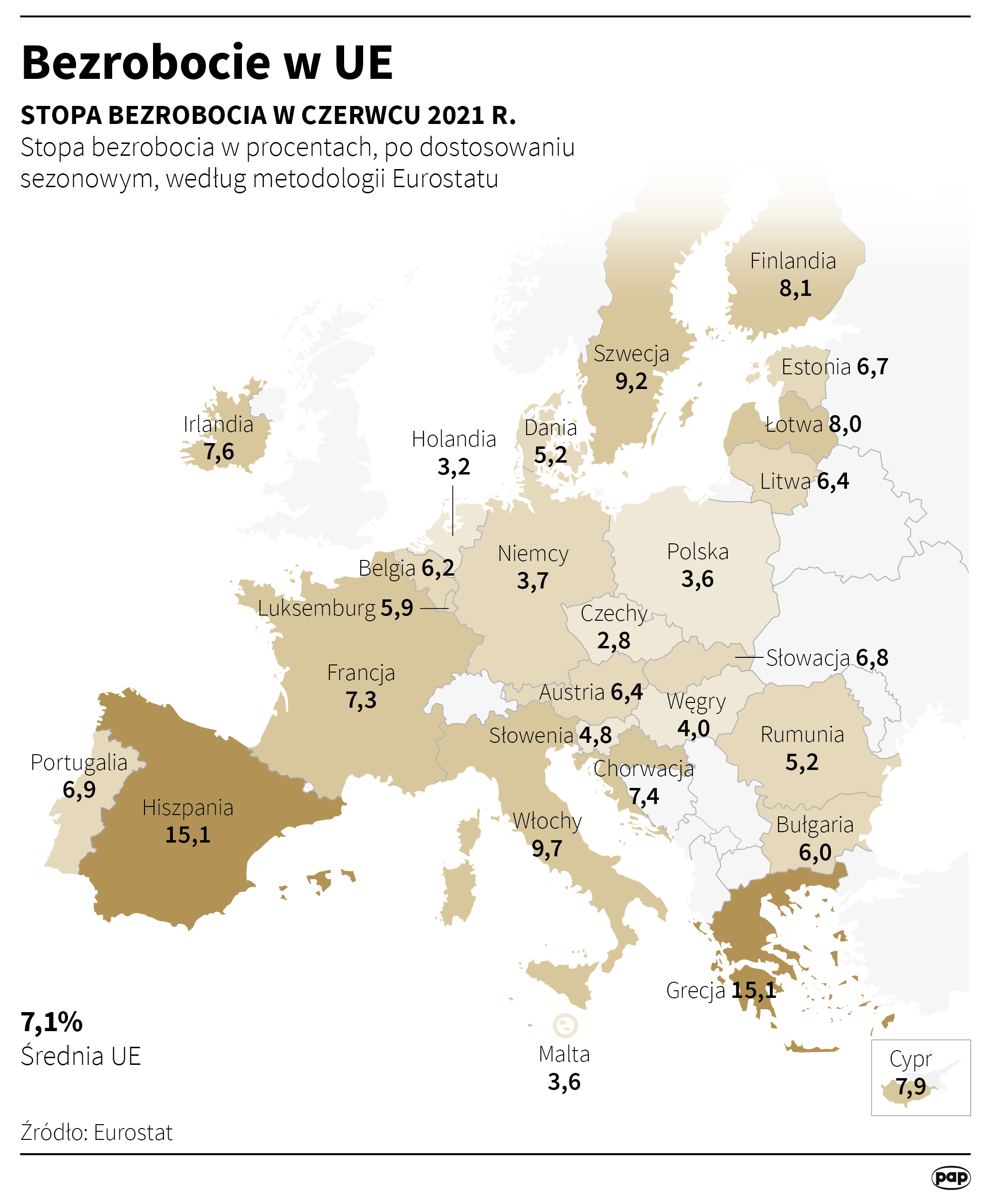 Aktualnie czytasz: Mapa bezrobocia w Unii Europejskiej. Jak wypadła Polska?