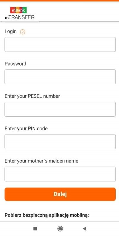 Fałszywa strona mBanku