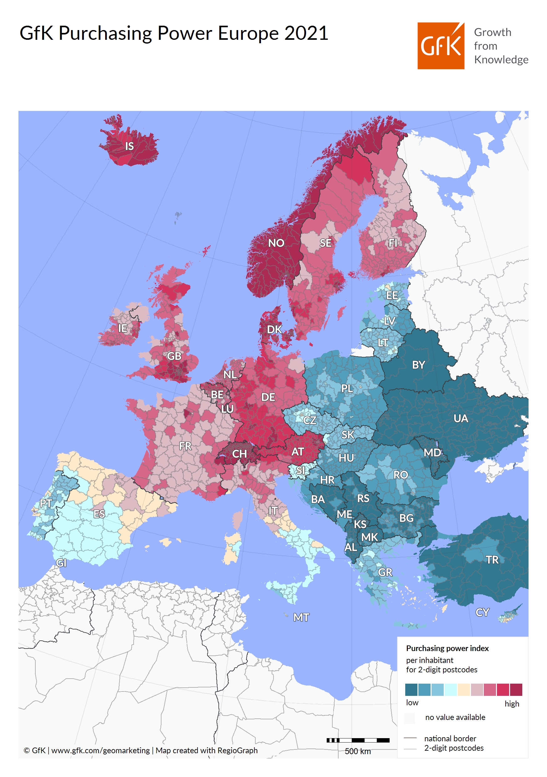 Siła nabywcza w Europie - 2021 rok