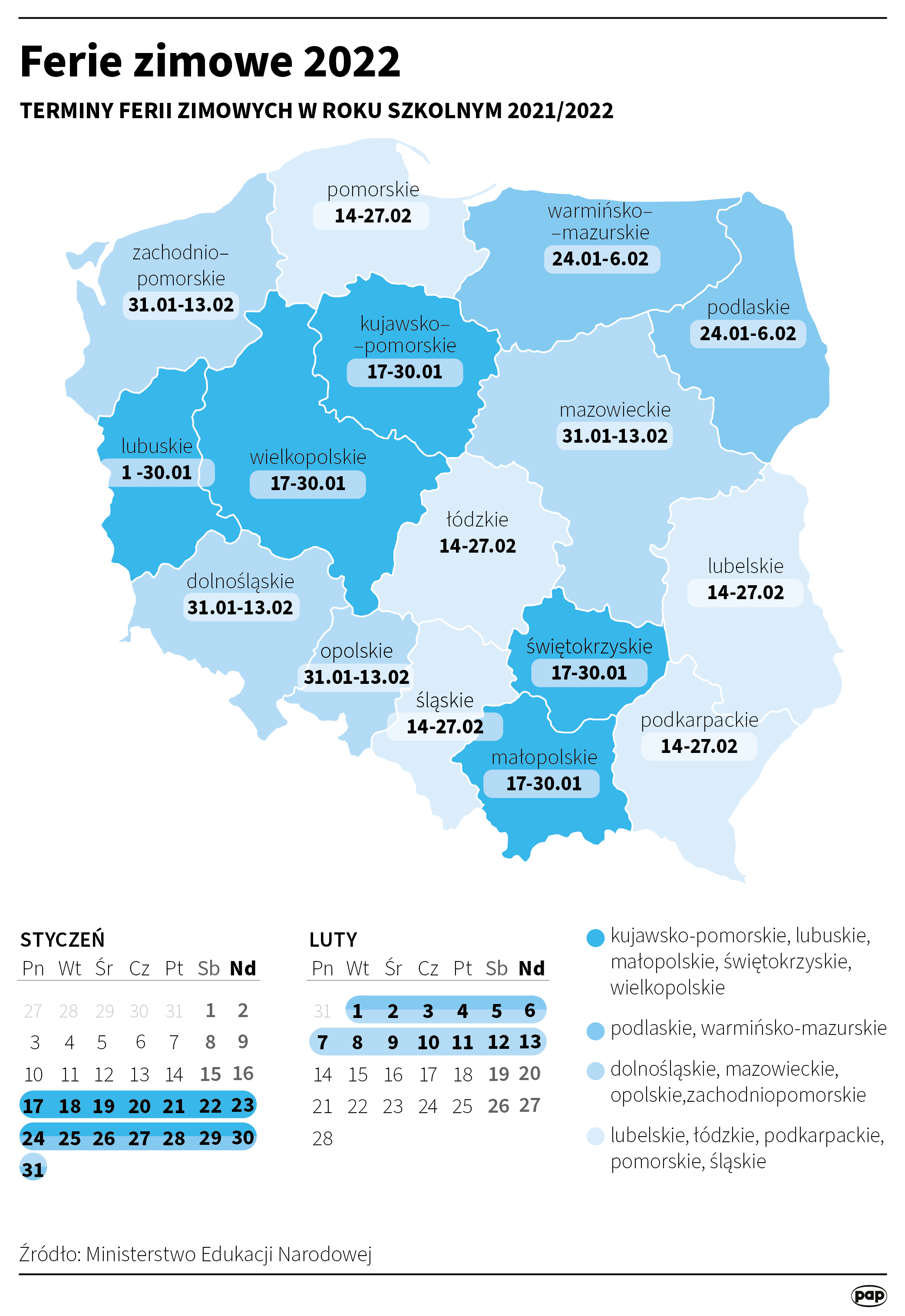 Aktualnie czytasz: Ferie zimowe coraz bliżej. Terminy dla poszczególnych województw