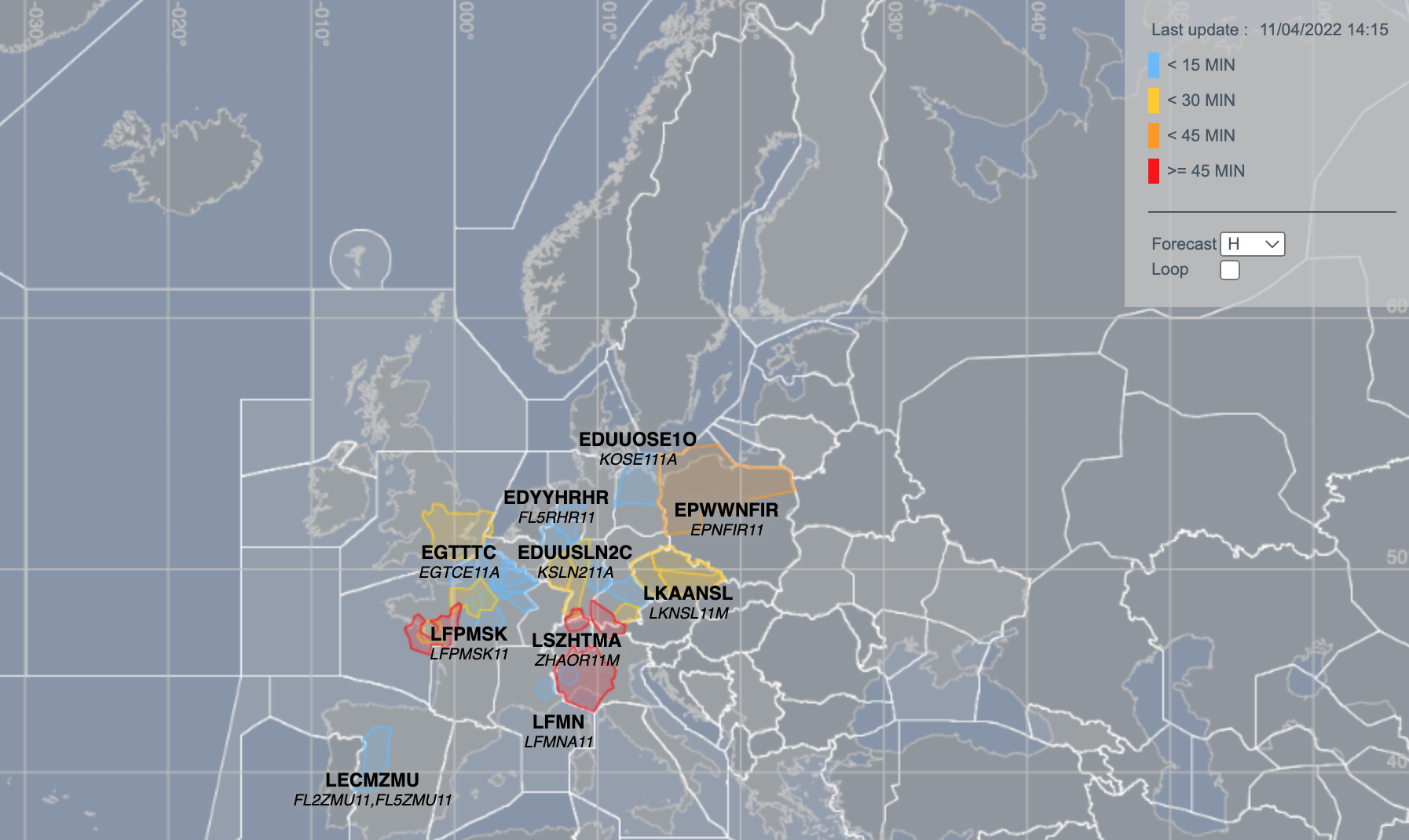 Opóźnienia na europejskim niebie - 11 kwietnia 2022