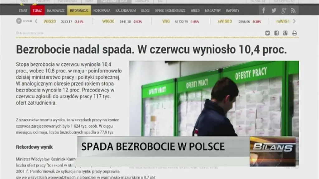 Bezrobocie nadal spada