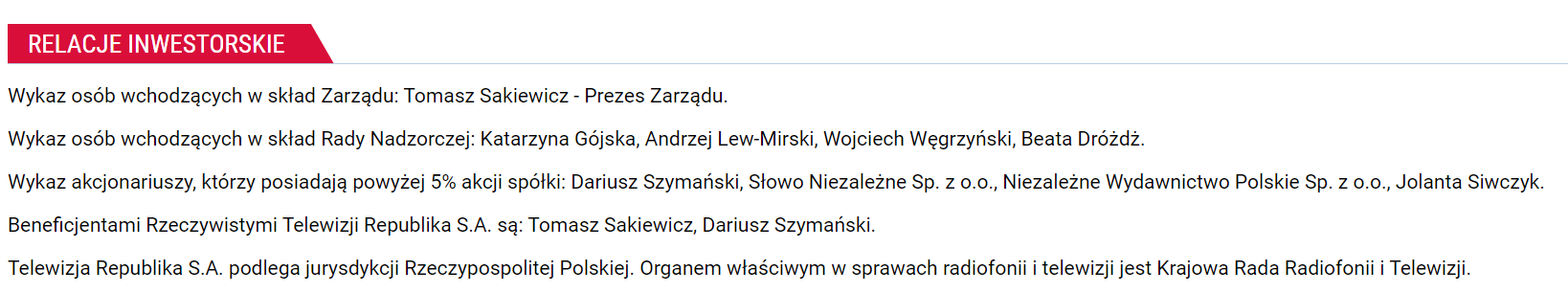 Aktualnie czytasz: Kto jest właścicielem Telewizji Republika?