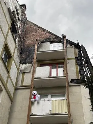 Pożar budynku przy ul. Andersa 30 w Sopocie