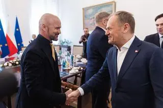 Donald Tusk z Rafałem Brzoską 