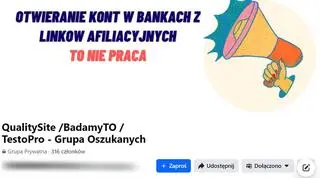 Otwieranie kont - grupa facebookowa oszukanych osób