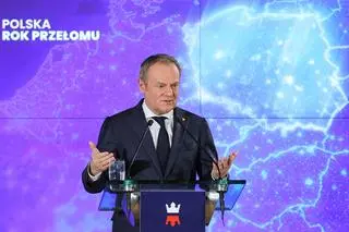 Premier Donald Tusk podczas wydarzenia "Polska. Rok przełomu"