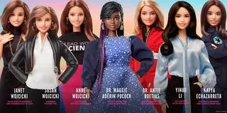 Kobiety świata biznesu i nauki jako lalki Barbie