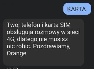 Jak sprawdzić czy telefon i karta SIM spełniają standardy 4G? W Orange trzeba wysłać SMS-a