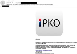 PKO BP ostrzeżenie przed fałszywymi mailami
