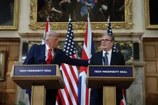 Prezydent Stanów Zjednoczonych Donald J. Trump i premier Wielkiej Brytanii Keir Starmer