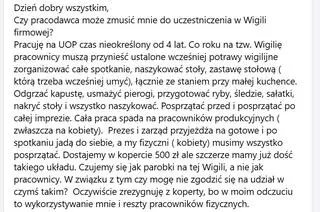 Czy muszę brać udział w wigilii firmowej?