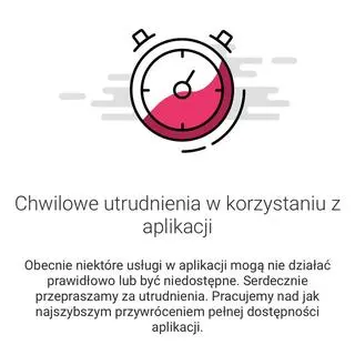 Komunikat w aplikacji Banku Millennium