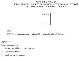Wzór oznakowania kaucji