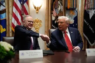 Prezydent Donald Trump i premier Australii Anthony Albanese