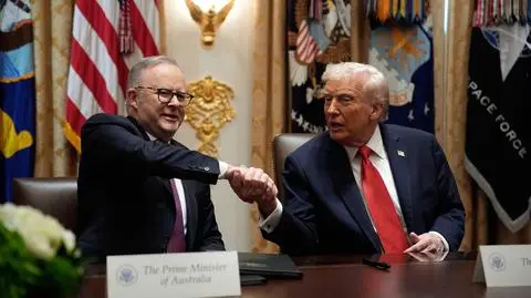 Prezydent Donald Trump i premier Australii Anthony Albanese