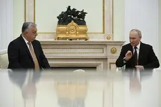 Viktor Orban i Władimir Putin w Moskwie
