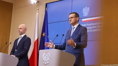 Premier Mateusz Morawicki i minister klimatu Michał Kurtyka 