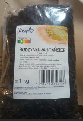 Rodzynki wycofane z obrotu