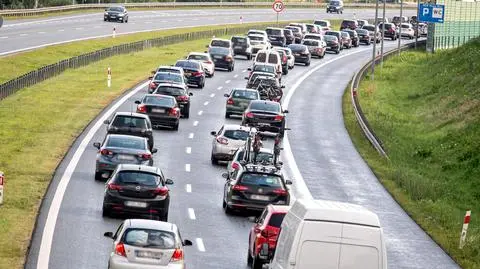 Droga autostrada A1 korek samochody