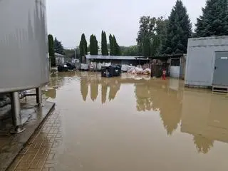 Spółdzielnia Pracy Cukry Nyskie. Zalany plac