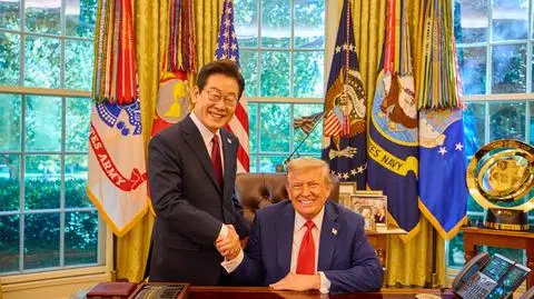 Prezydent Korei Południowej Lee Jae-myung w Waszyngtonie z Donaldem Trumpem