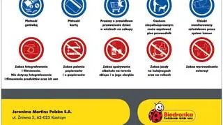 Biedronka - komunikat o wejściu do sklepu