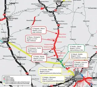 Trasa S7 w północnej części Mazowsza