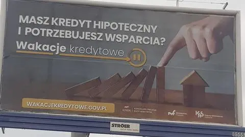 Billboard we Wrocławiu promujący ustawowe wakacje kredytowe