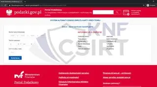 Wygląd strony podszywającej się za portal podatki.gov.pl