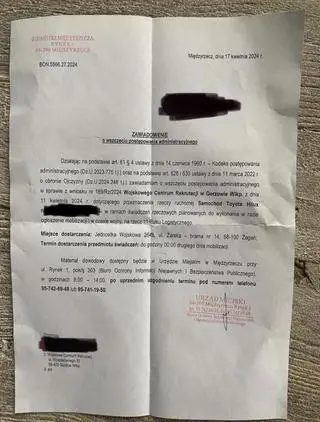 Zawiadomienie o w szczęściu postępowania administracyjnego 
